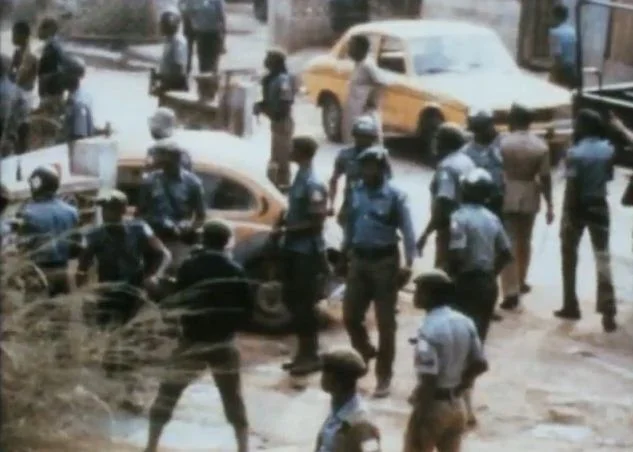 Military men outside Kalakuta republic