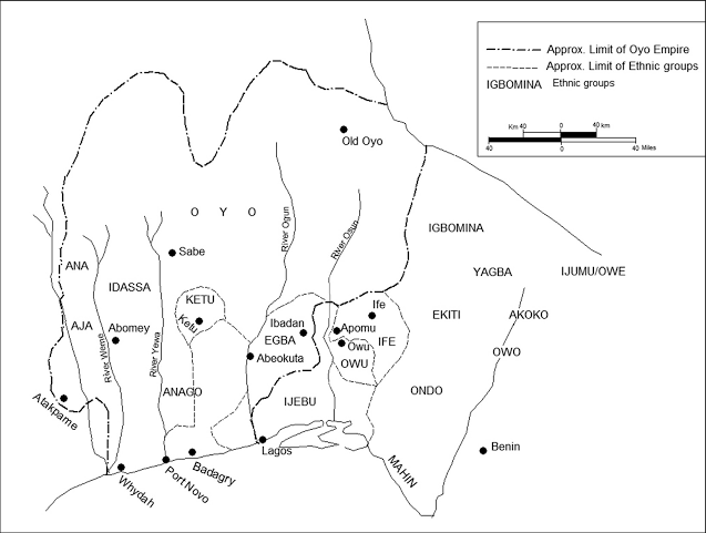 The Owu-Ife War (1821-1828) 3 Owu-Ife war / Yoruba land map