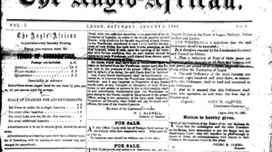 Facsimile of The Anglo-African newspaper by Robert Campbell