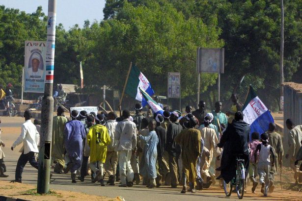 Protesters during the 2002 Miss World Riots in Kaduna